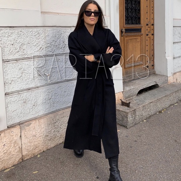 LAST 1! ZARA BELTED HOODED COAT - Picture 8 of 16